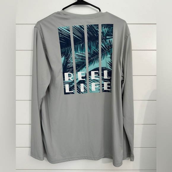 Reel Life Other - Reel Life Mens Long Sleeve Fishing Shirt Grey Medium Sun Outdoor